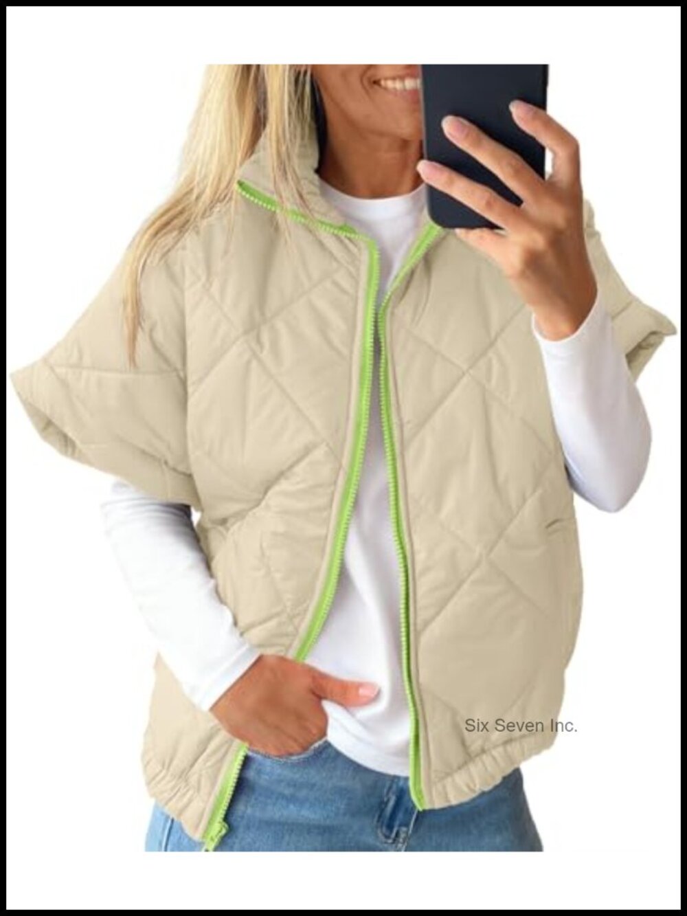 Womens Lightweight Quilted Puffer Vest Sleeveless Zip Up Oversized Warm